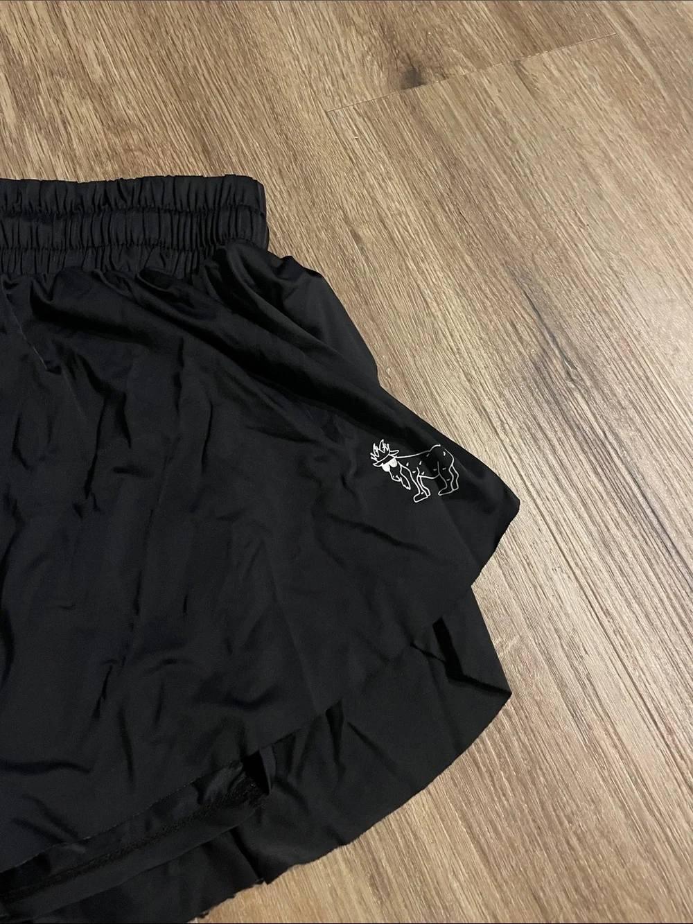 Girls' Ruffle Hem Skort Shorts in Black and Light Pink